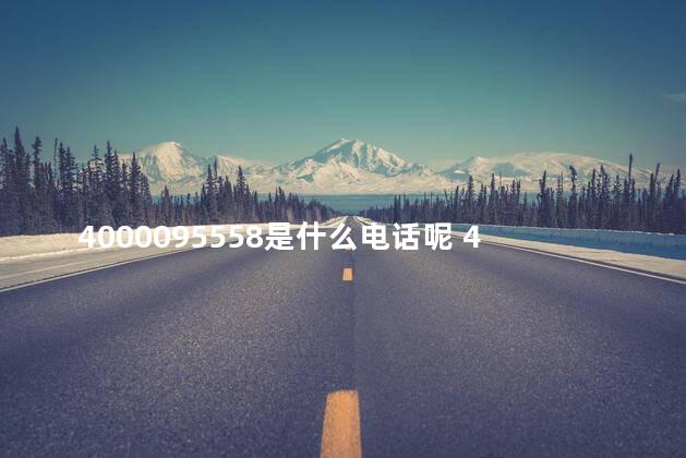 4000095558是什么电话呢 400是什么电话